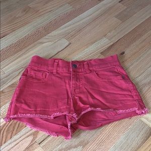 RED OLD NAVY BOYFRIEND JEAN SHORTS SIZE 0